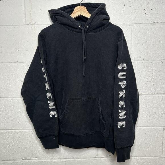 Supreme Other - Supreme Gradient Sleeve Logo Hooded Sweatshirt “Black” FW18